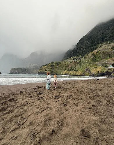 Family on beach