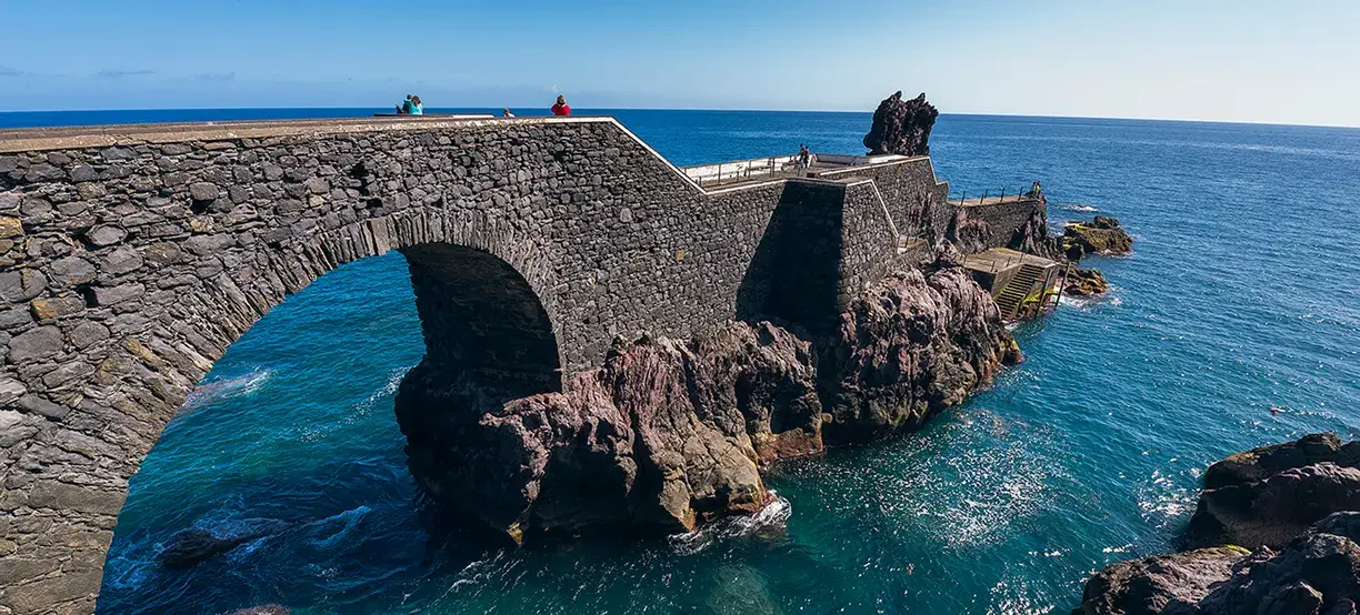 Coastal viewpoint with rock formations