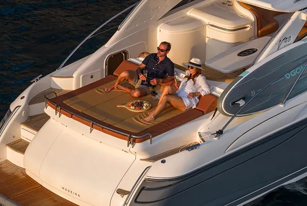 Wine by the sea on yacht