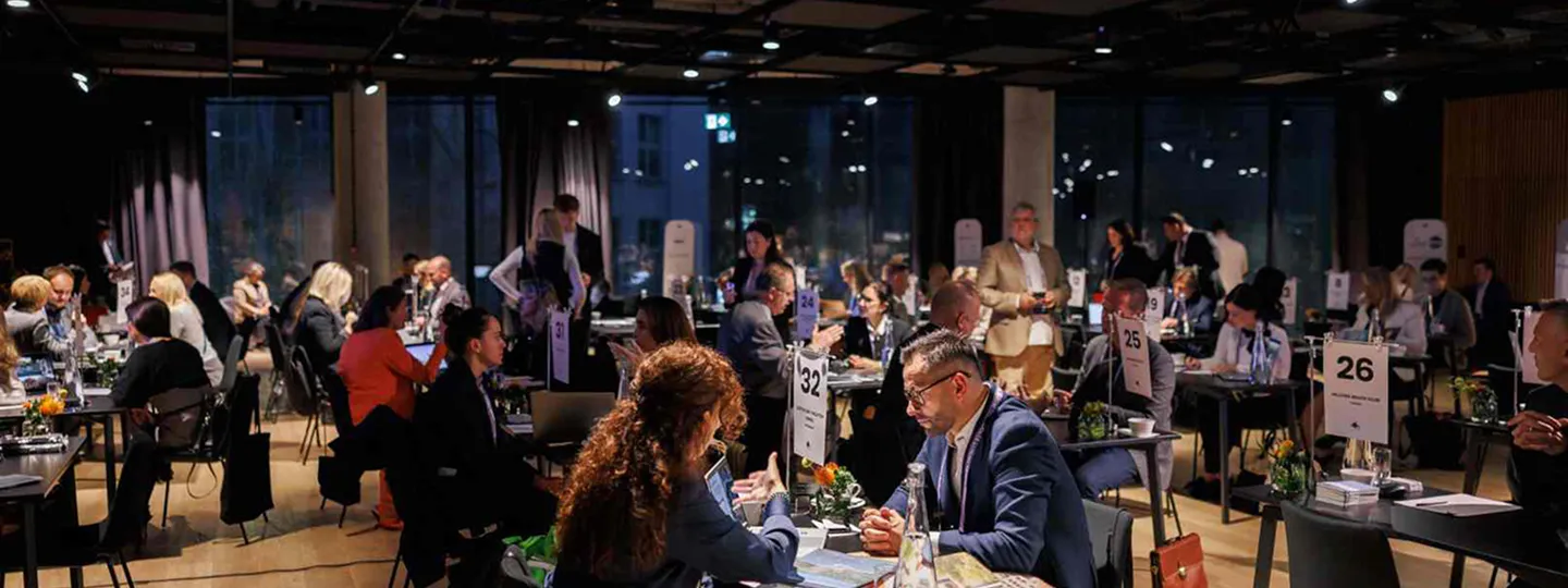 Corporate event dinner setting