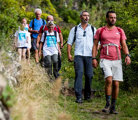 Group hiking in Madeira