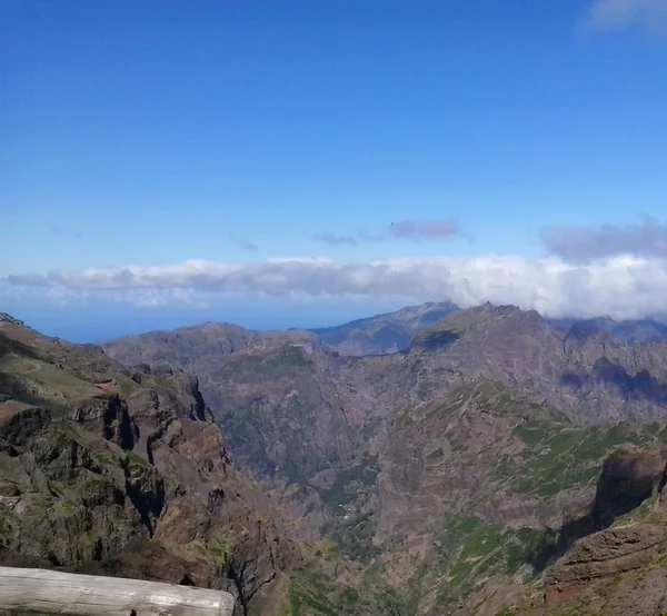 Mountain ridge view from Pico do Arieiro with clouds below